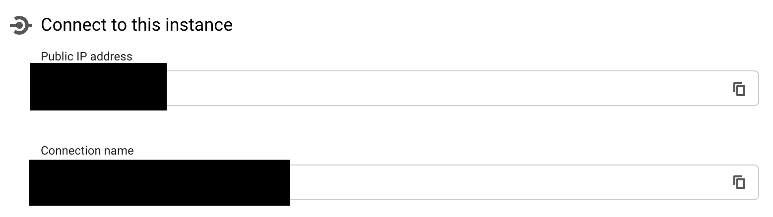Instance connection name
