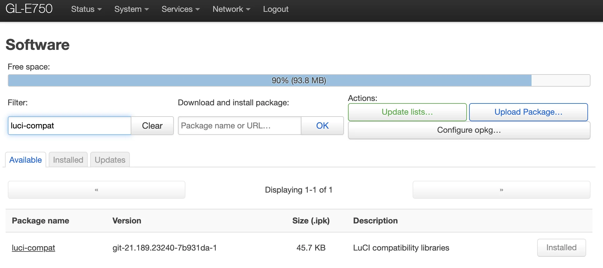 Manual install luci-compat package