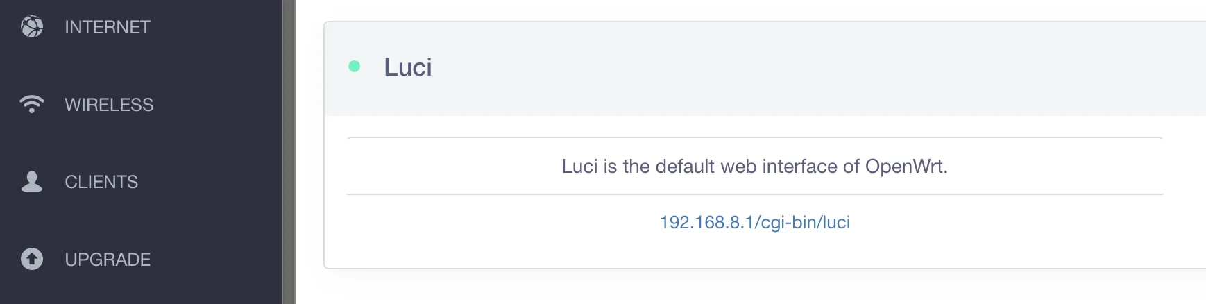 Luci installation in advanced settings